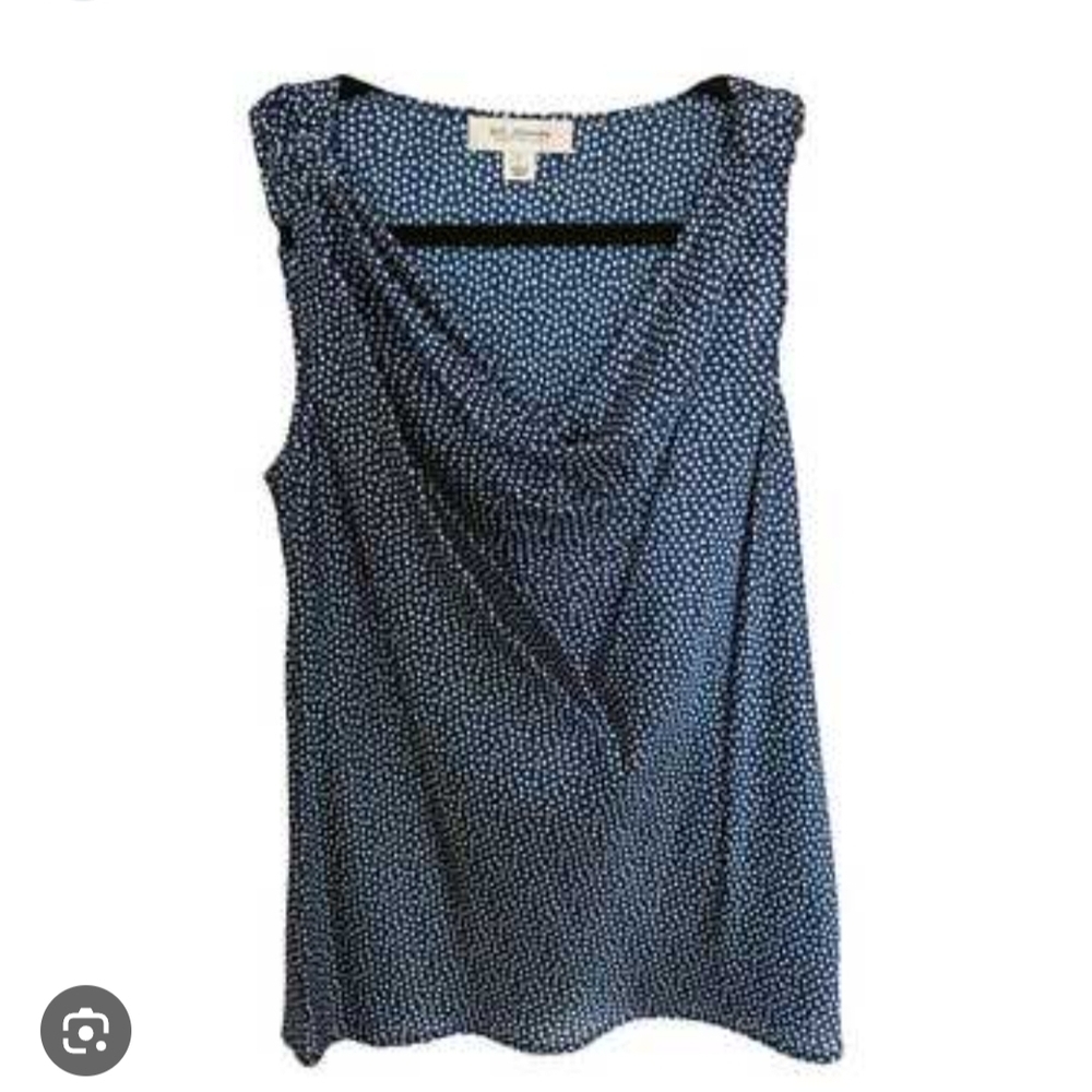 St. John Collection Blue Polka Dot Blouse